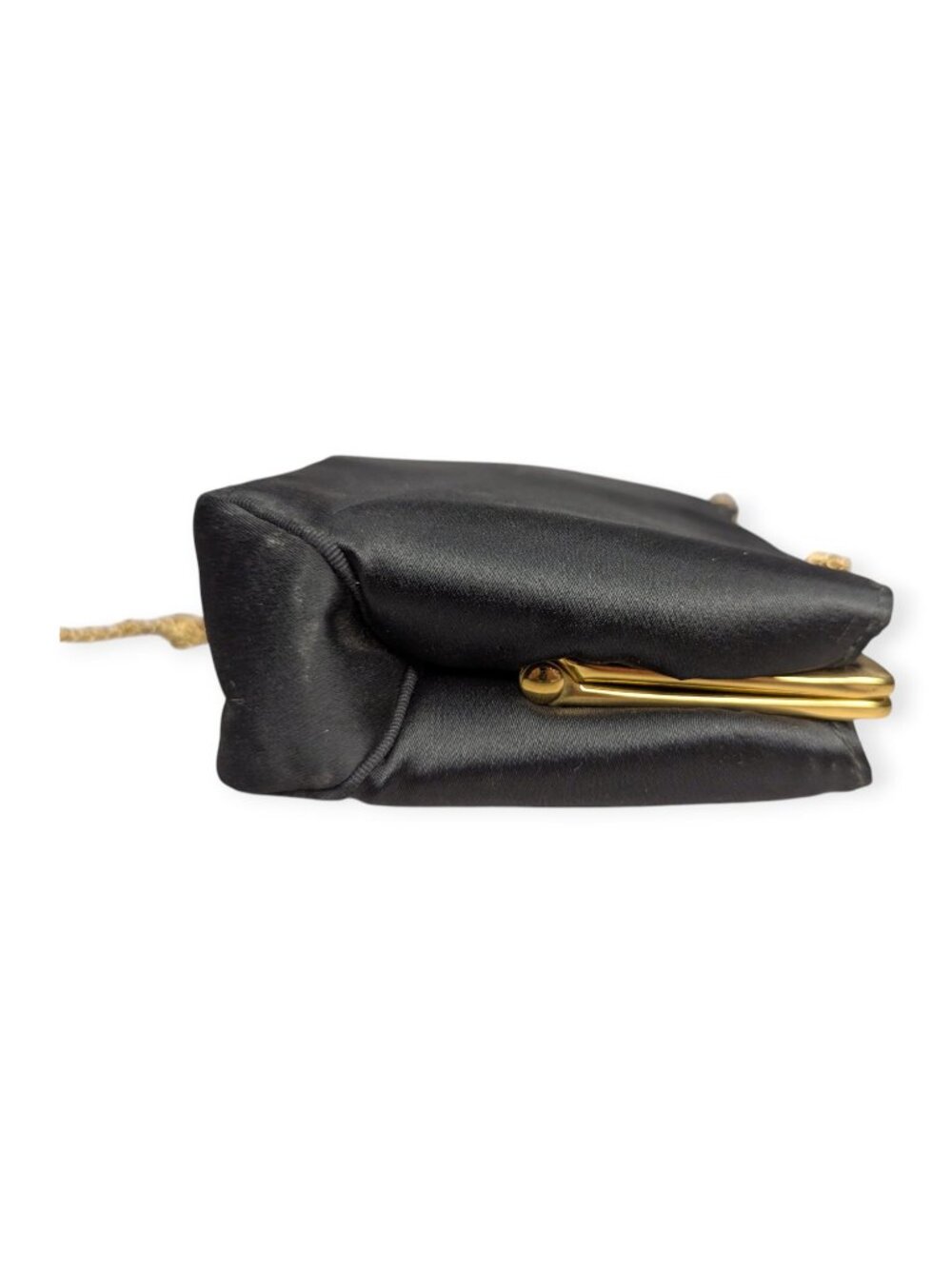 Ande Classic Black Shoulder Evening Bag with Adjustable Gold Tone Chain Strap - Picture 9 of 15